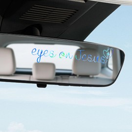 HQRNYP 4PCS Eyes On Jesus Rearview Mirror Decals, Car Stickers, Vehicle Rear View Vinyl Affirmation Stickers, Automotive Window Decoration Label Decals Accessories Fit for SUV Sedan Truck (Laser)