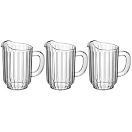 OCS Parts Pro Series 3-Pack 60-Ounce Plastic Pitchers | Clear, Heavy Duty Pitchers with Enhanced Grip and Pour Spout | Classic Restaurant Carafe Pitcher for Water, Juice, Beer, and Iced Tea