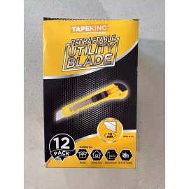 Tape King Utility Knife Box Cutters (12-Pack Bulk, 18mm Wide Blade Cutter) - ...