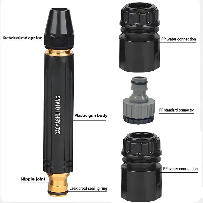 Multi Purpose High Pressure Water Nozzle Kit, Water Hose Spray