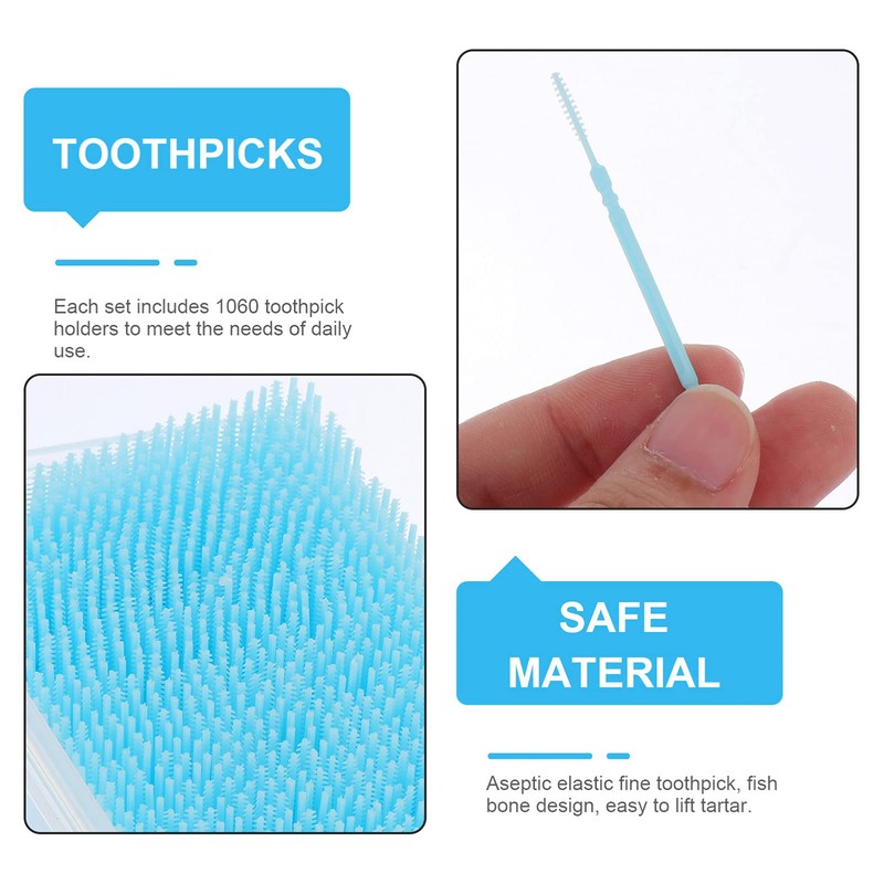 EXCEART Interdental Picks, 1060 Pieces Double Ended Plastic Sticks Cleaning