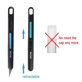 Nova Precision Craft & Hobby Knife, Premium Safety Cutter for Trimming, Vinyl Weeding and Art, Innovative Flat Design for a Better Use, Retractable #11 Fine Point Blade, Super Slim and Safe