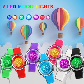 cofuo Kids Digital Sport Waterproof Watch for Girls Boys, Kid Sports Outdoor LED Electrical Watches with Luminous Alarm Stopwatch Child Wristwatch