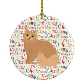 Selkirk Rex Cat Christmas Ceramic Ornament