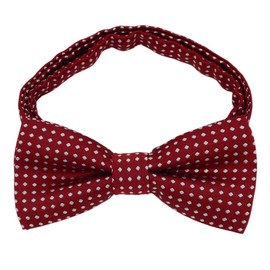 SYAYA Polka Dot Pre Tied Toddler Bow tie, Baby or Child & Kids Clip On Bowtie For Little Boy Birthday Party B-B-BT5 (Burgundy with White Polka Dot)