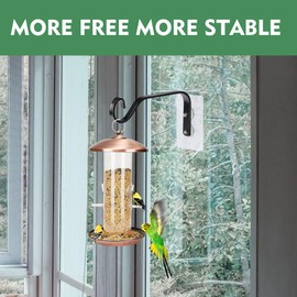 DECOHS 3 Pcs Window Bird Feeder Hanger Hook- Strong Load-Bearing Hanging Bird Feeder Hooks- Window Mounted Bird Feeder Bracket for Bird Feeders, Wind Chimes & Plants (Bird Feeder Not Included)