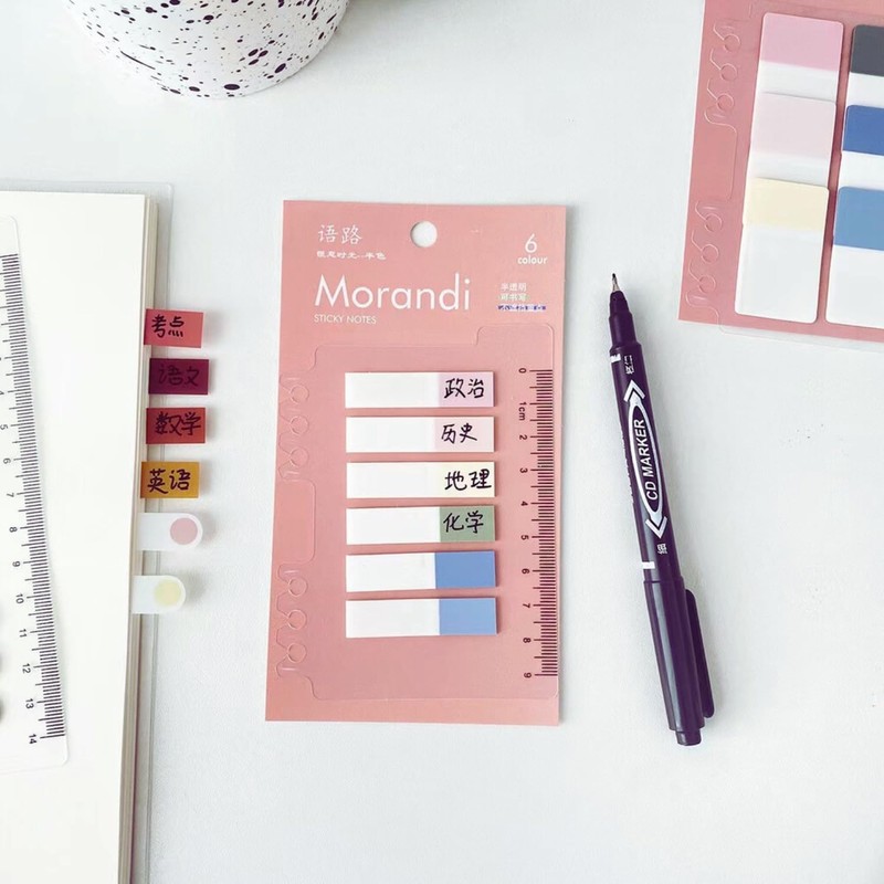 Morandi Pastel Index Tabs, 120 Pcs Repositionable Sticky Tabs, Writable