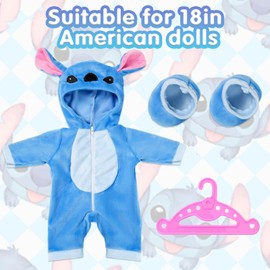 Doll Clothes Outfits Overalls for 14-17 Inch Baby Dolls, Doll Clothes with Hhanger Socks, Blue Doll Clothes for 35-45 cm New Born Baby Dolls Girls Birthday