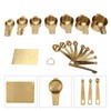 18PCS Measuring Cup Stainless Steel Gold Coffee Spoon Cup Set