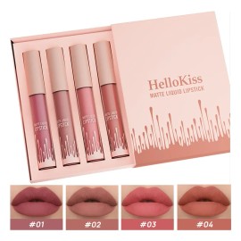 4 Pzs De Labial Liquido Mate - Colores Intensos Y Duraderos