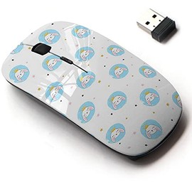 2.4G Wireless Mouse with Cute Pattern Design for All Laptops and Desktops with Nano Receiver - Cute Princess Bunny