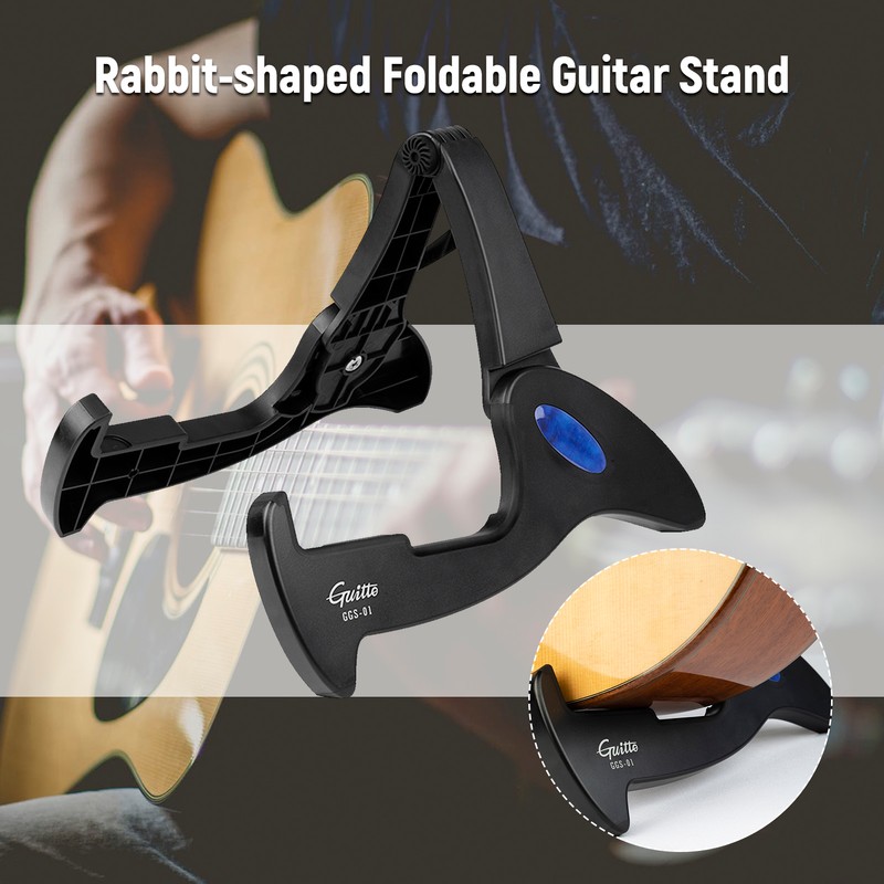 Guitto Rabbit-shaped Guitar Stand Foldable Stand Holder Portable Guitar Bracket