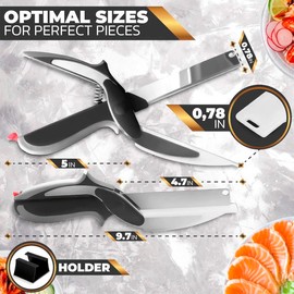 Kitchen Scissor Smart Cutting Board Knife - Kitchen Scissors Quick Vegetable Cutter Knife Vegetable Chopper - Fruit Cutter Tools Vegetable Slicer Food Chopper Knife and Cutting Board Set