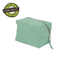 BIOZOYG Polly Vegan Cosmetic Bag Size S I Pencil Case with Zip Made of Leather-Look Paper I Toiletry Bag for Cosmetics I Organiser Makeup Bag Made of Washable Paper - Mint