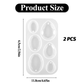 2PCS Waterdrop and Oval Resin Jewelry Molds, Water Drop Resin Molds Silicone, Oval Pendant Resin Molds with Hanging Hole, Resin Pendant Mold for DIY Crafts Earring Necklace Jewelry Making