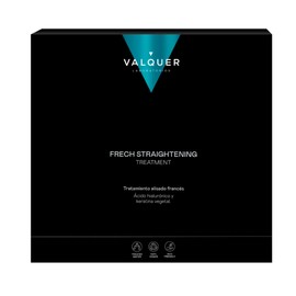 Valquer French Straightening, komplette Haarbehandlung. Glattes, hydratisiertes, krauses Haar. Mit Hyaluronsäure und pflanzlichem Keratin. Natürliche Inhaltsstoffe. Vegan.