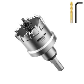 Mollom (1-1/2'' | 38mm) Heavy Duty Carbide Hole Saw with 2 Pilot Drill Bits, Hole Cutter cuts Stainless Steel, mild Steel, Iron, Copper, Brass, Plastic