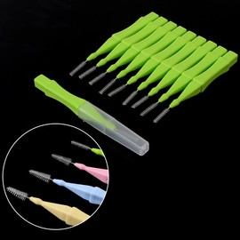 10P Straight Interdental Brush Interdental Brush Portable Interdental Brush Brush Toothpick Oral Supplies S (1.0mm) 2ea