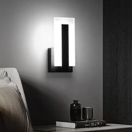 Pasoar Hardwire Modern Wall Sconces with Stepless Adjustable 10%-100% 7W Acrylic LED Wall Light Brightness Suitable for Living Room Corridor Bedside (Cool White 5500K 1 Pack)