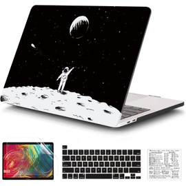 QCzyc Compatible with MacBook Pro 13 Inch Case 2021, 2020-2016 Release A2338 M1 A2289 A2251 A2159 A1989 Plastic Hard Shell Case&Keyboard Skin&Mac OS Keyboard Sticker (Astronaut&Moon 1)