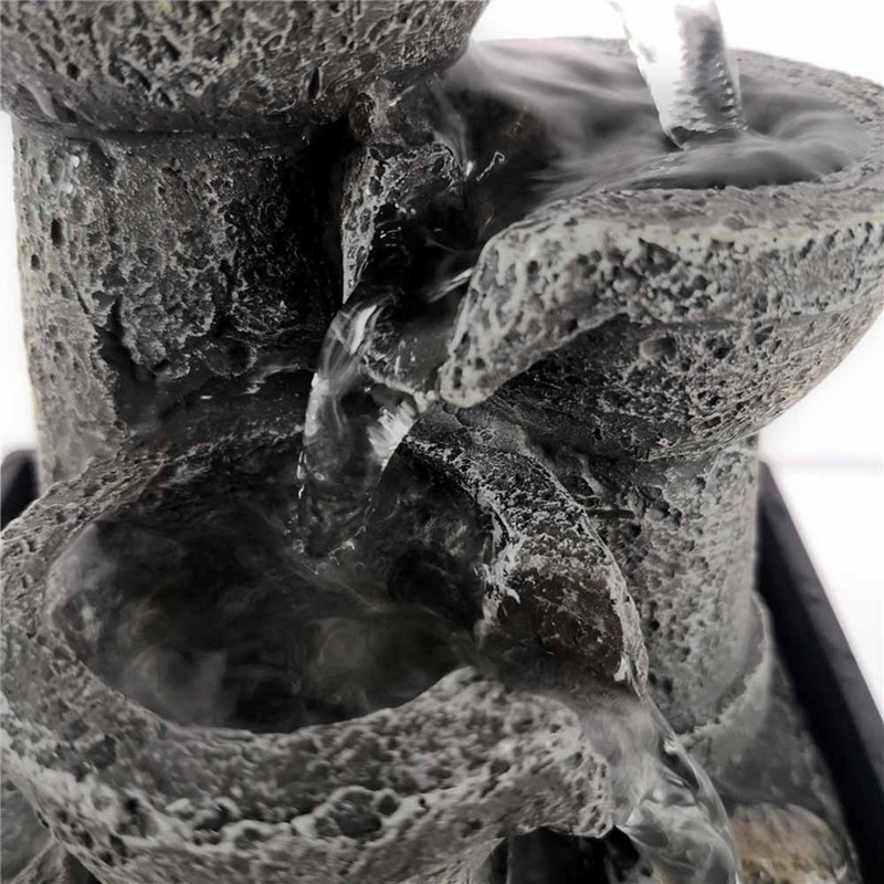 LED Illuminated Tabletop Waterfall Flowing Water Fountains with Ball for