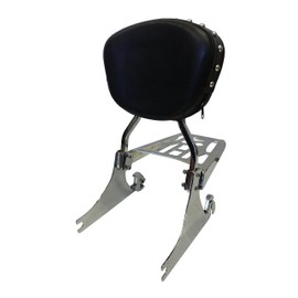 Sissy Bar Backrest & Luggage Rack for 84+ Harley Davidson Softail - Studded Contoured