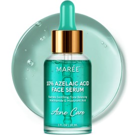 MAREE 10% Azelaic Acid Face Serum - Redness Soothing Hydrating Serum with Niacinamide, Centella Asiatica & Hyaluronic Acid - Relief Serums for Face & Body - Azalecic Acid Skin Facial - Acido Azelaico