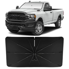 INSAUTO Windshield Sun Shade Umbrella for Dodge RAM 2500 3500 2010-2025, Foldable Front Windshield Sunshade with Storage Bag, Block Out UV Rays & Heat, Keep Car Cool