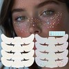 HOSAILY 8Pcs Holographic and Gold Glitter Freckles Face Tattoo, Sparkly