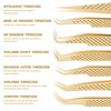 Eyelash Tweezers for Lash Extensions (Set of 7), Professional Lash