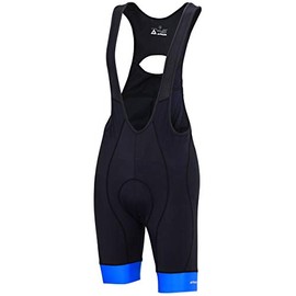 Airtracks Comfort Line Men's Cycling Bib Shorts - Cycling Shorts - Short Cycling Shorts - 3D Coolmax Padded - Breathable - UV Protection - Reflectors, black-blue