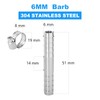 ERGAOBOY 5 Pieces 6mm Stainless Steel Straight Hose Nozzle, 2