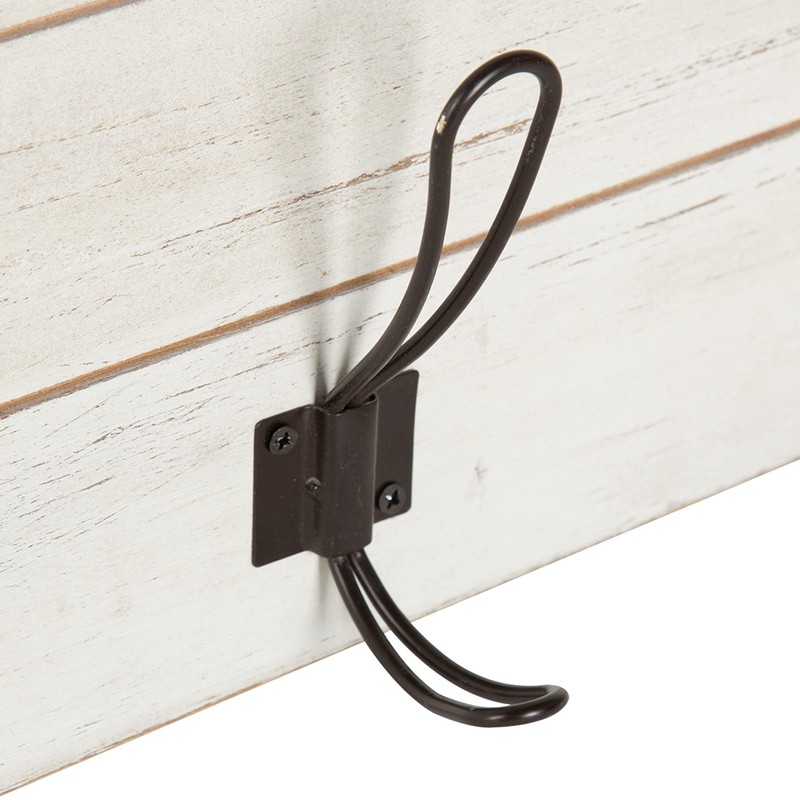 Kate and Laurel Jeran Wood Wall Shelf with 5 Hooks,