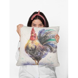 Farmhouse Chicken Decorative Throw Pillow Covers Rooster Pillows Case Square Cushion Cover Standard Pillowcase for Sofa Couch Bedroom Patio 18 X18 Inch