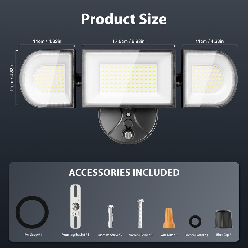 iMaihom 180W Dusk to Dawn Outdoor Lighting, 18000LM LED Flood