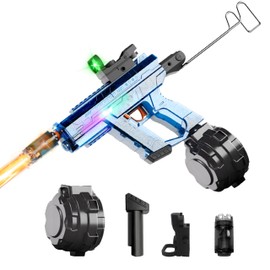 Electric Water Gun for Adults Kids, with Lighting Effects, Automatic & Manual Dual Mode High Powered High Capacity Squirt Guns, 32 FT Range for Adult Kid (Solid - Blue)