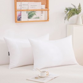 SARAH&EVELYN Gold Goose Down Alternative Bed Pillow-Set of 2,Standard Size(20×26IN),Super Soft Fabric Cover,Perfect for Side, Back and Stomach Sleepers