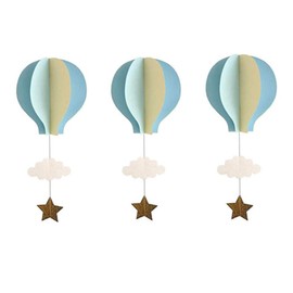 Tomaibaby Pack of 4 Paper Balloons Pendant Clouds Stars Hanging Ornaments for Decoration School Maternity Party Blue