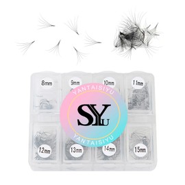 600 Fans 5D Premade Volume Eyelash Extensions 8-15mm Mixed Length Pre-made Fans Thin Volume Lash Extensions C Curl Handmade Loose Volume Lashes (5D-0.07-C-8-15mm）
