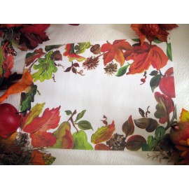 PLACE MAT 12 PCS AUTUMN LEAVE LEAF FALL PAPER PLACEMAT APPLE PEAR ACORN THANKSGIVING TABLE