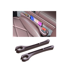 Jectam Car Seat Gap Filler, Leather Car Gap Filler Universal Fit for Most Cars and Trucks, Fill The Gap Between Seat and Consoles, Prevents Things from Falling Out, Pack of 2 PCS (Brown)