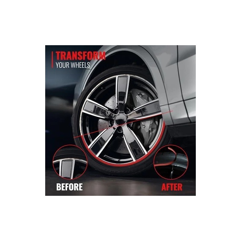 RIMiQ PROTECTiQ Universal Rim Protector Red 1/4" Trim Fits Up