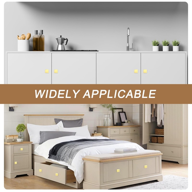 sourcing map 10Pcs Square Cabinet Knobs, 1.2 Inch Square Kitchen