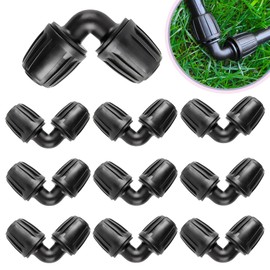 Bogoro Pack of 10 Micro Drip System L-piece 50 mm, Micro Drip Connector, Hose Connector Angle, Plastic Elbow Hose Nipple, 90 Degree Angle, L Connection, Tool-free Assembly, Reusable