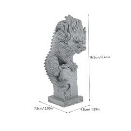 GANAZONO Chinese Kylin Figurine Small Stone Statue for Garden Aquarium Decor Vintage Animal Sculpture Durable Outdoor Decor for Home Table Ornament Feng Shui Aesthetics