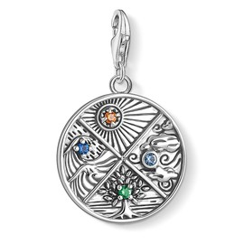THOMAS SABO 1814-945-7 Women's Charm Pendant 4 Elements Earth Water Air Fire 925 Sterling Silver