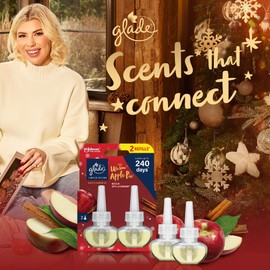 Glade Plug in Air Freshener Refill, Electric Scented Oil Room Air Freshener, Warm Apple Pie, Pack of 6 Duos (12 x 20ml)