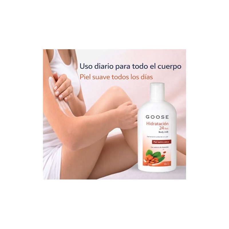 GOOSE Crema Corporal Hidratante 500 ml con Almendra – Nutrición