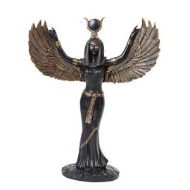 Pacific Trading PTC 11.88 Inch Egyptian Isis Mythological Black Finish Statue Figurine