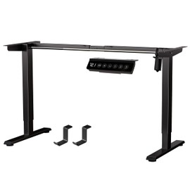 BIZUM Electric Standing Desk Frame, Height Adjustable Sit Stand Desk Base with Memory Preset Button, USB Port for Home Office, Black Frame Only